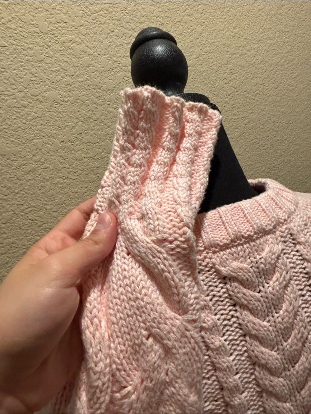 NWOT J. Crew Cable Knit Crewneck Sweater in Light Pink - Picture 4 of 6